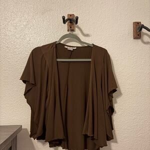 Brown open front slinky cardigan